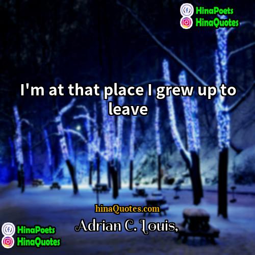 Adrian C Louis Quotes | I'm at that place I grew up